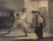 Francisco Goya El Maragato points a gun on Friar Pedro oil on canvas